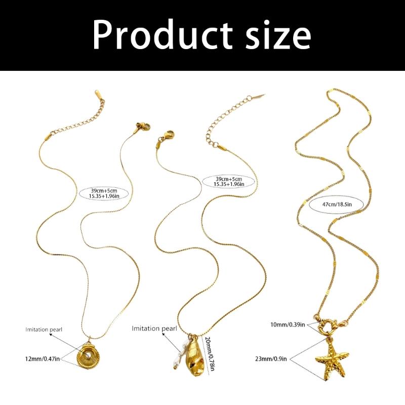 Minimalist Sea Inspired Adjustable Length Stainless Steel Necklace For Layering Stackable Jewelry Gift For Her