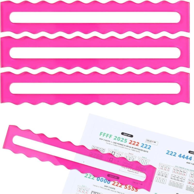 4Pcs Premium Acrylic Mahjong Line Finder Rule Aids Bright Color to Improve Concentration and Tactic Suitable for Play