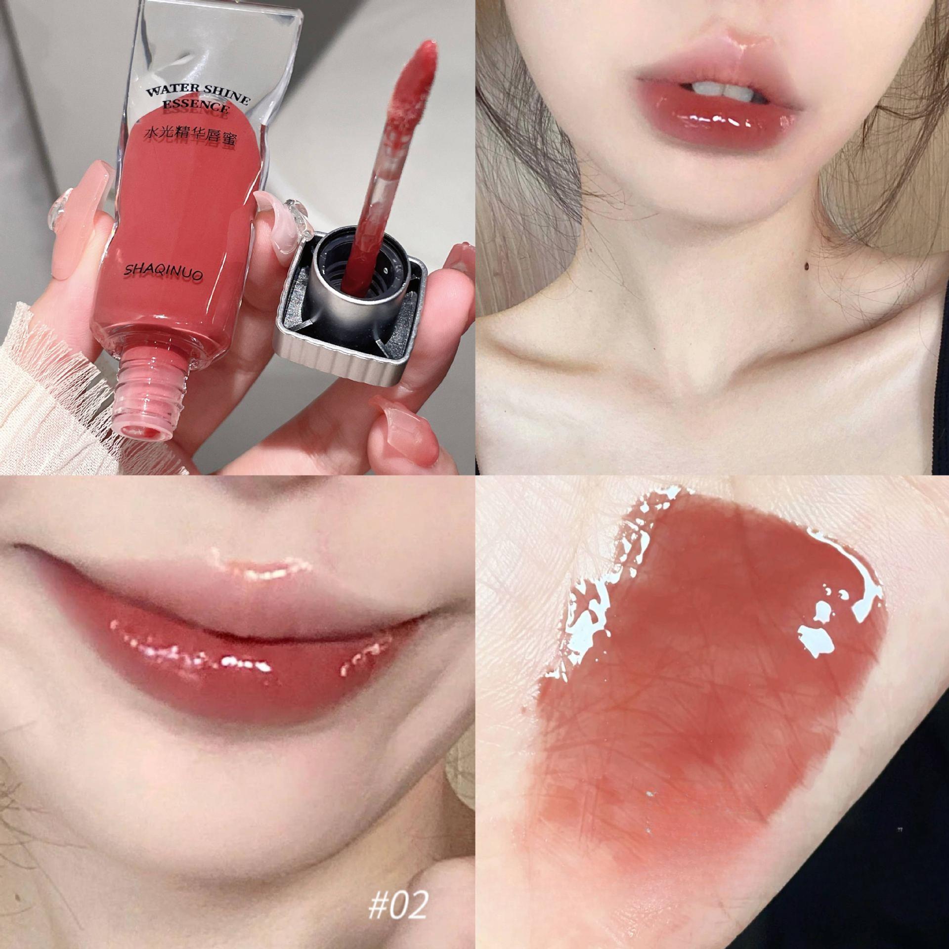 

Блеск для губ с водным сиянием, прозрачная зеркальная глазурь для губ, увлажняющая чашка с антипригарным покрытием, отбеливающий блеск для губ