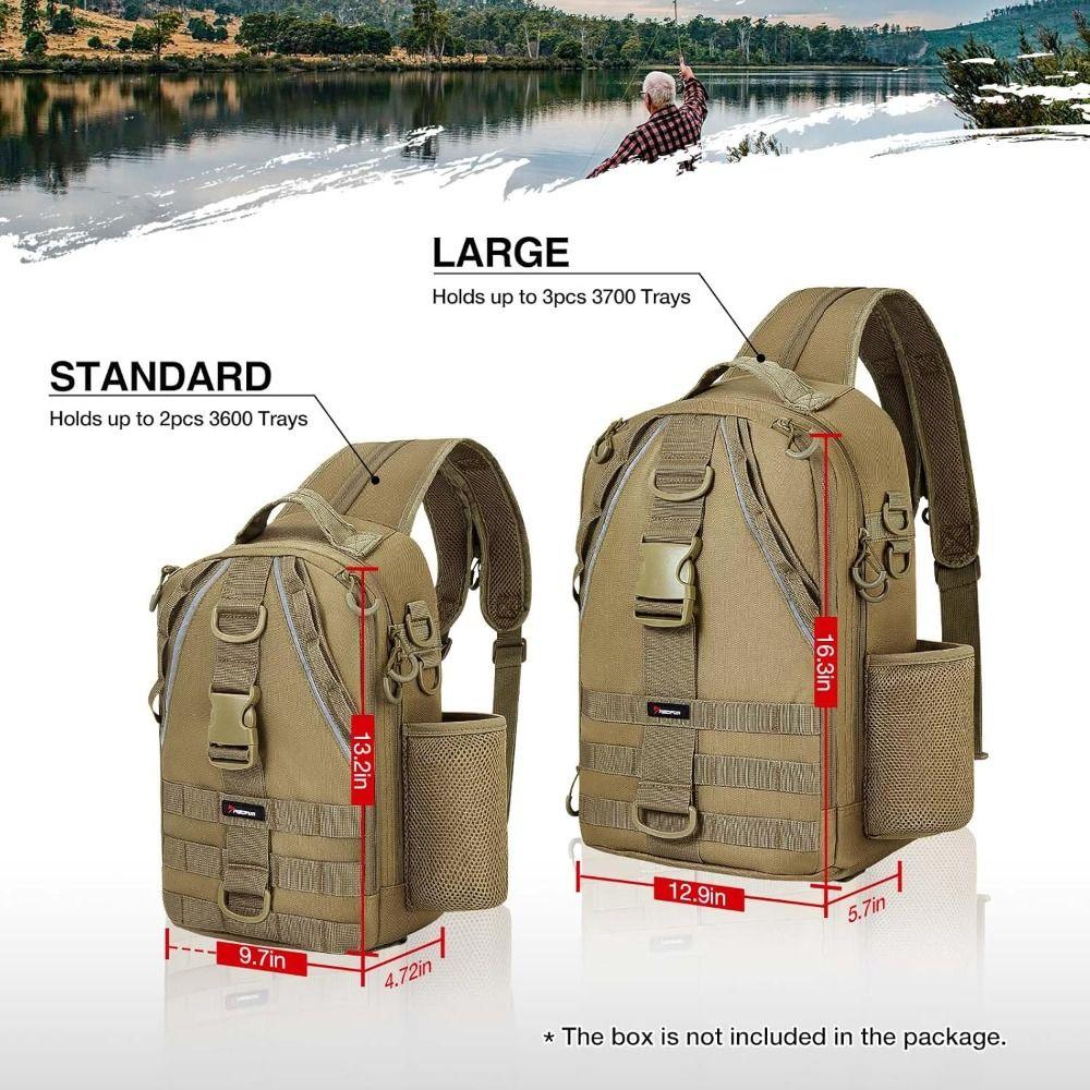 Lightweight Sling Bag with Rod Holder Shoulder Storage Bag New Fishing Gear Bag  Outdoor Fishing