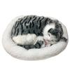 Realistic Sleeping Cat Toy Breathing Cat Stuffed Animal Doll with Mat  Plush Toys for Children Home