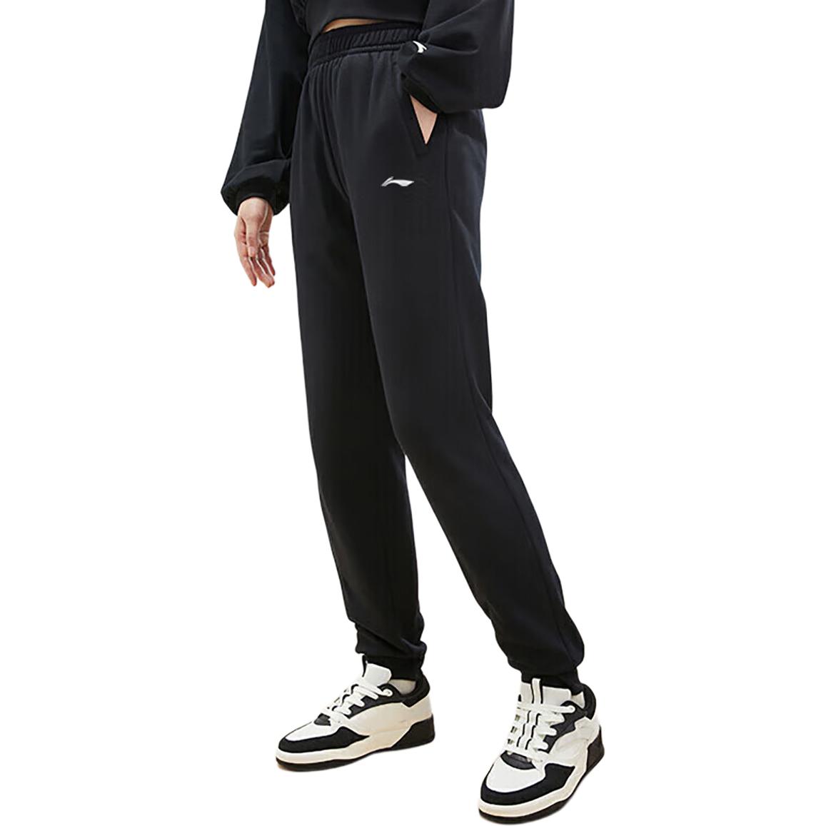 

Серия для настольного тенниса Li Ning Теплые брюки с манжетами Флисовые вязаные спортивные штаны Женские низы Черный AKLTCN39-1 M