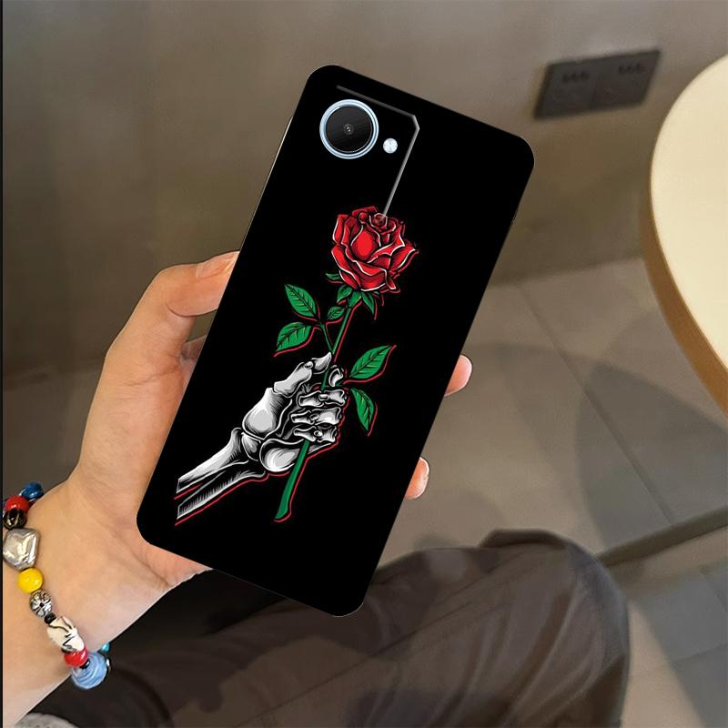 

Skeleton Hand Rose Gothic Case For Realme C53 C55 C51 C25 C63 C61 C65 C67 C71 C75 GT6 GT7 Pro 11 12 13 14 15 Pro Plus Realme GT7 Pro