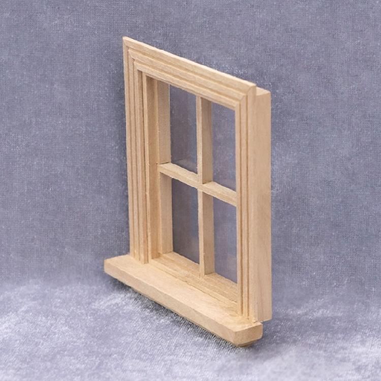 Premium Wooden Dollhouses Window Frame Wood Finish For Child Safe Creative Activities
