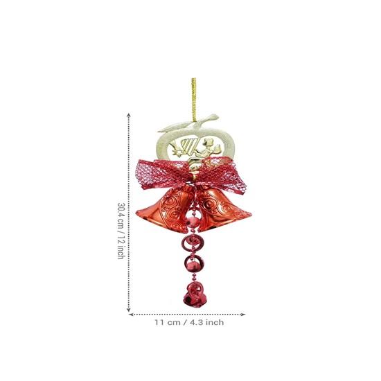 Set de 2 articole de decorare pentru brad de Crăciun Clopote pentru ușa principală, perete, brad, clopoțe, ornamente, recuzită, decor de Crăciun, pentru biroul de acasă, sufragerie