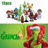 12 ks Grinch akční figurka hračky vánoční dárek dort ozdoba mini model panenka dekorace