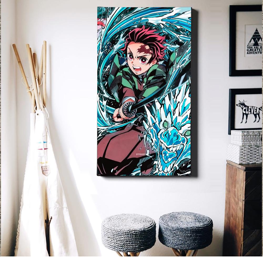 Japonské klasické anime Demon Slayer Dekorace Nástěnná malba Kreslený plakát Obraz na plátně a nástěnné umělecké tisky pro moderní domácí dekoraci