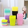 10PCS Square Mini Flowerpot Candy Colors Plastic Plant Pot Drainage Holes Tray Succulent Pot Indoor Outdoor Garden Nurseries ZYF