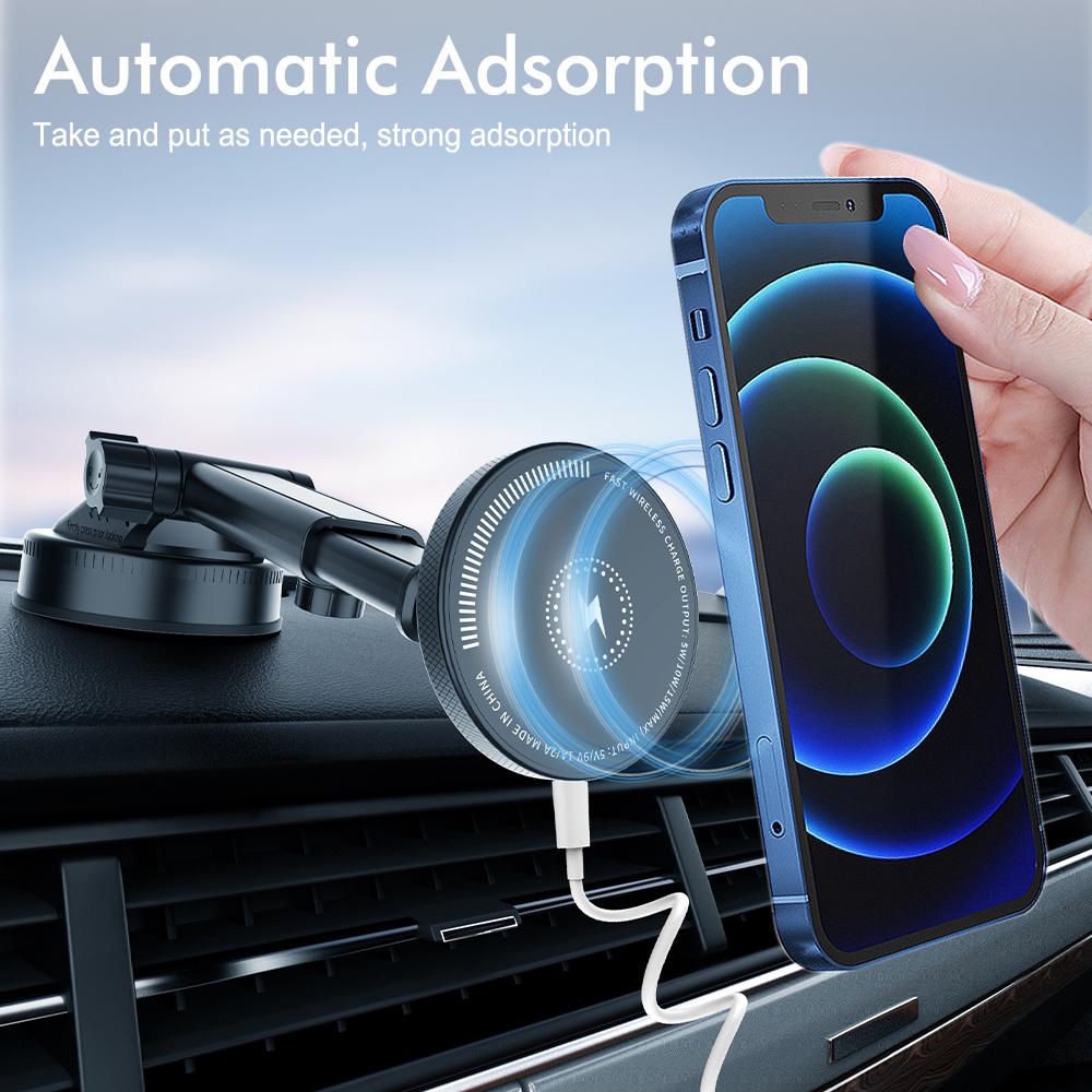 Strong Magnetic Suction Car Rotatable Mobile Phone Holder MagSafe Wireless Charger Car Centre Mount Navigation Bracket