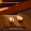 S925 Silver Teardrop Stud Earrings with Brass Texture - European and American Style