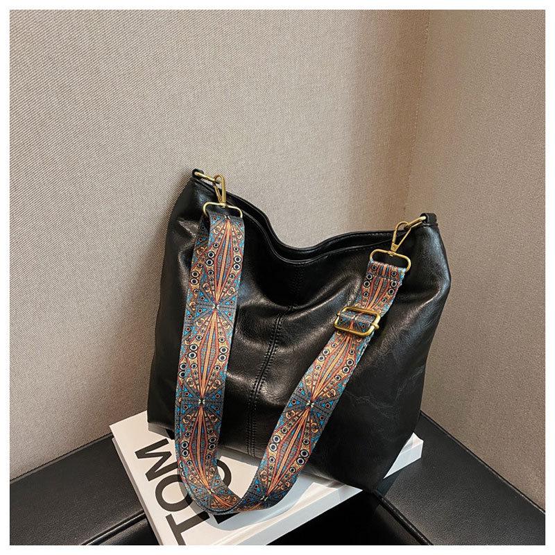 European & American Fashion Women's Retro PU Leather Shoulder Crossbody Bucket Bag