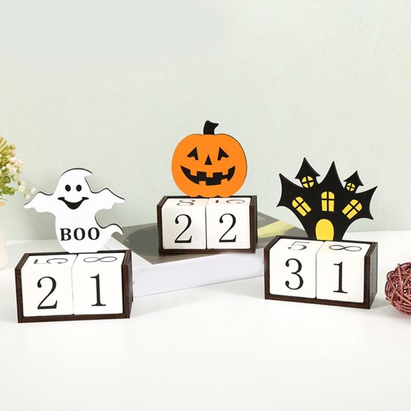 Stylish Halloweens Party Countdown Calendar Sturdy Wood Decoration for Festival Atmospheres in Homes and Schools