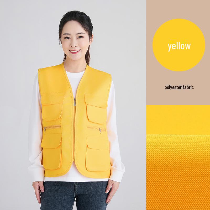 Director’s Multi-Pocket Vest: Casual Workwear for Wedding Photographers with Printed Logo