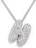 Cz Zircon Fat Initial A-Z Letters Balloon Bubble Pendant Necklace For Women Men Stainless Steel Box Chain Hip Hop Iced Jewelry