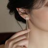 S925 Full Body Silver Earrings Tassel Removable Earrings Women's Natural Freshwater Pearl Stud Earrings Light Luxury Ins Earrings