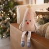 Plush Christmas Tree Doll Ornament with Long Legs Sitting Gold Star Holiday Decoration