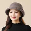 Middle-aged and Elderly Women's Autumn and Winter Hats, Warm Woolen Top Hats, Basin Hats, Spring and Autumn Leisure Bucket Hats