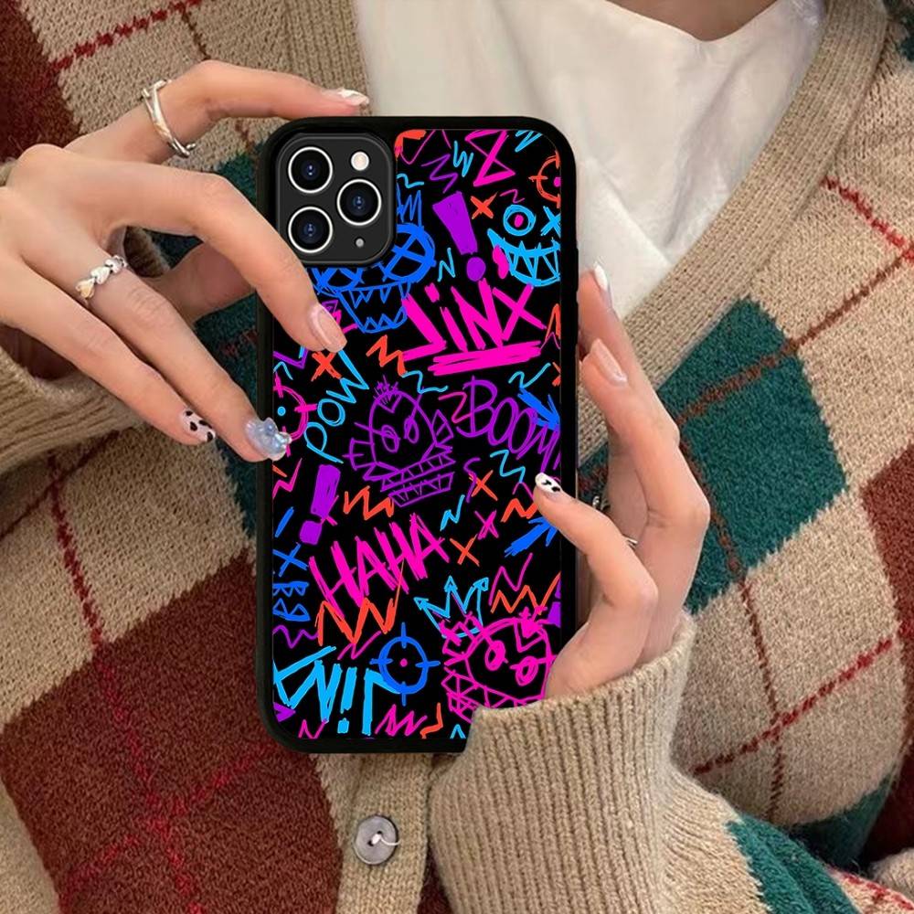 Graffiti Arcane Jinxs PC+TPU Shockproof Protective Phone Case For IPhone17 14 15 16 Pro Max 13 12 11 17 Air