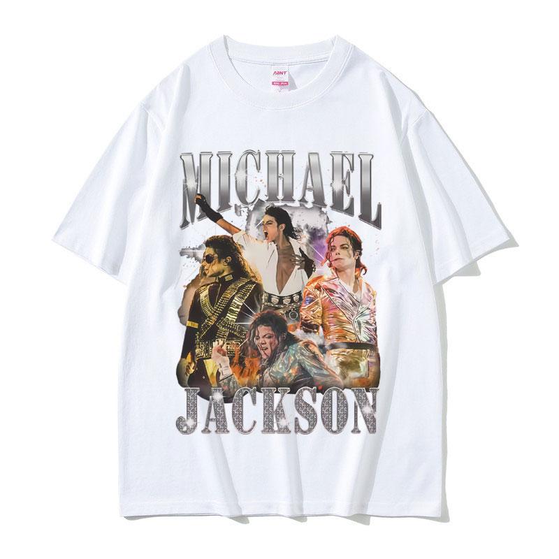 2026 Classic Retro Michael Jackson Pattern Mens and Womens Fashion Retro Gothic Rock Punk TShirt
