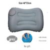 Inflatable Travel Pillow: Portable, Press-and-Fold Design for Camping, Lumbar Support, and Comfort.
