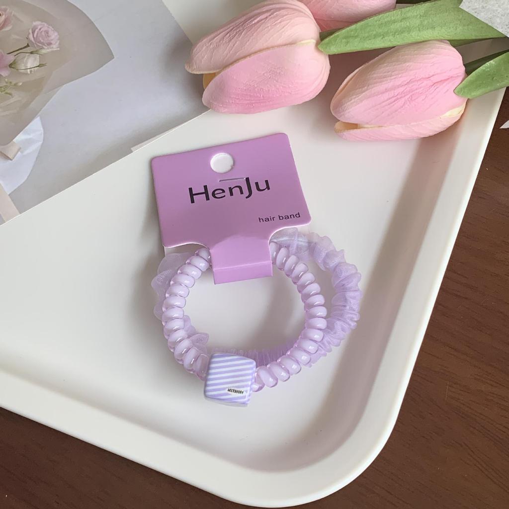 Korean High Elasticity Seamless Telephone Cord Hair Tie – Durable Hair Accessory for Influencers