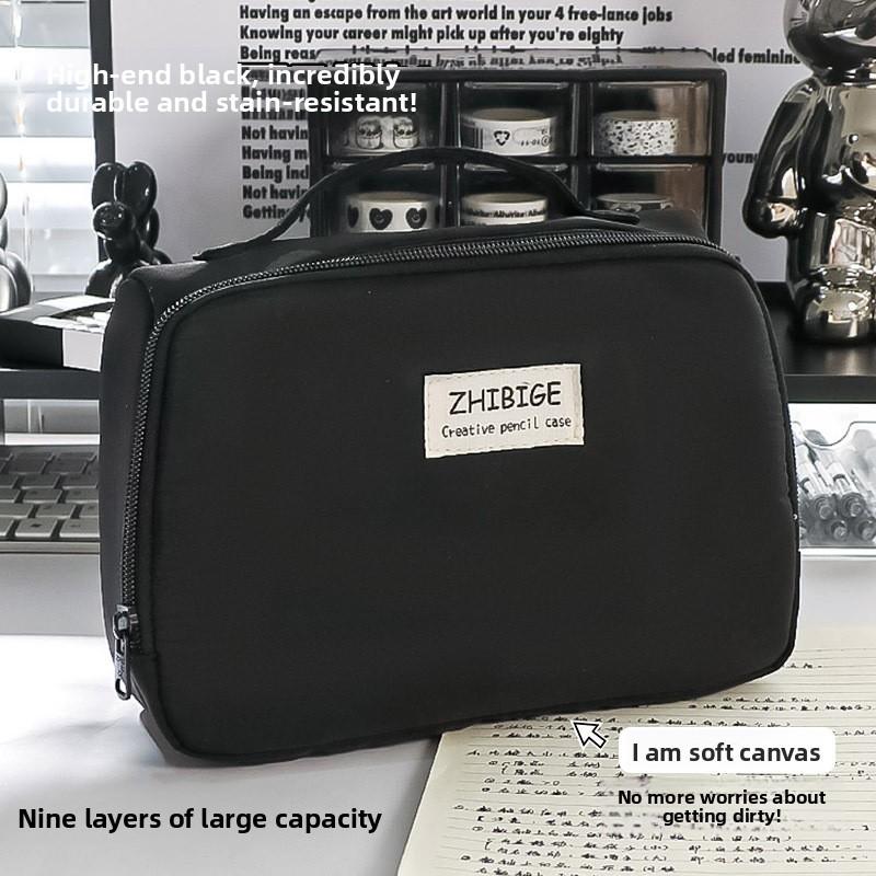 Stylish Large Capacity Pen Case With Durable Canvas For Students And Office Use