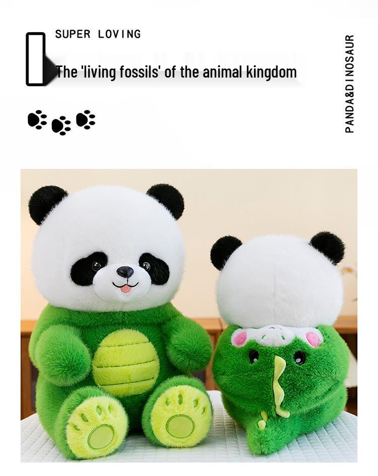 Panda to Dinosaur Transforming Plush Toy – Cute Panda Doll Pillow, Perfect Birthday Gift for Girls.