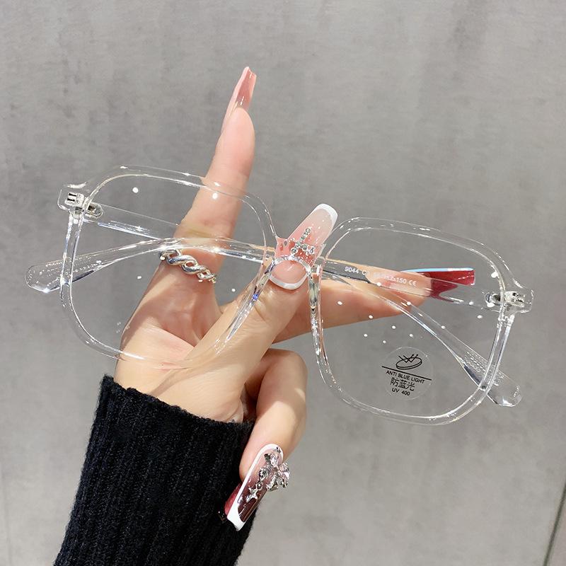 Fashion Leopard Oversized Myopia Glasses Women Square Blue Light Blocking Ultralight TR90 Minus Diopter Eyeglasses