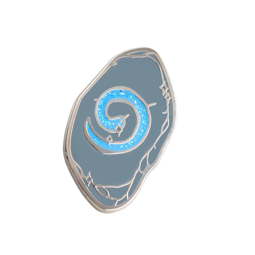 Эмалевый значок Hearthstone Warcraft Heroes Синий - Фэнтезийный символ Подарок для фаната светло-синий