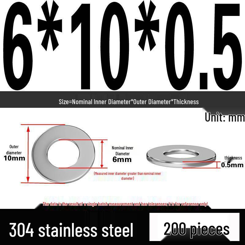 Thickened 304 Stainless Steel Flat Washer Spacer (M2-M36)