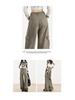 Women's Brown Velvet Wide-Leg Cargo Pants with Multi-Pockets - Spring 2025 Hiking & Casual Wear