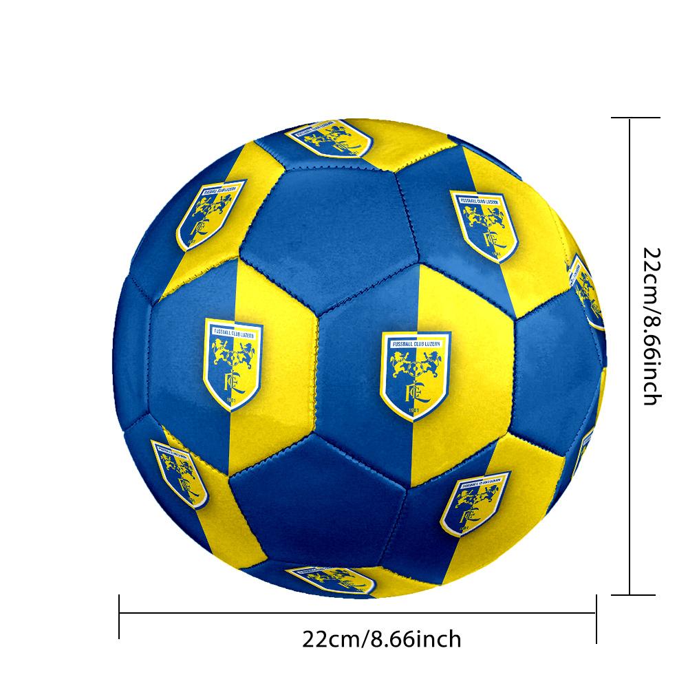 Pallone da Calcetto Indoor FC Luzern Colorato Per Tutte le Età Misura 5 Cucito a Macchina PVC Pronto per la Competizione Resistente Alto Rimbalzo