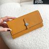 Pure cowhide women's long wallet 2026 new large-capacity multi-card wallet leather strap hand wallet women