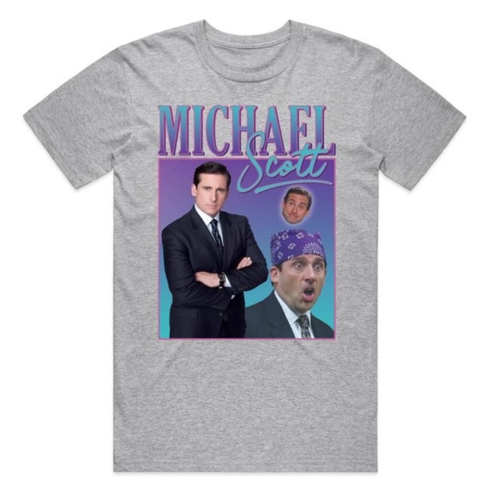 Michael Scott Homage Tshirt Tee Top US Office TV Show Retro 90s Vintage Funny Graphic T Shirts Woman Man Cotton Shortsleev
