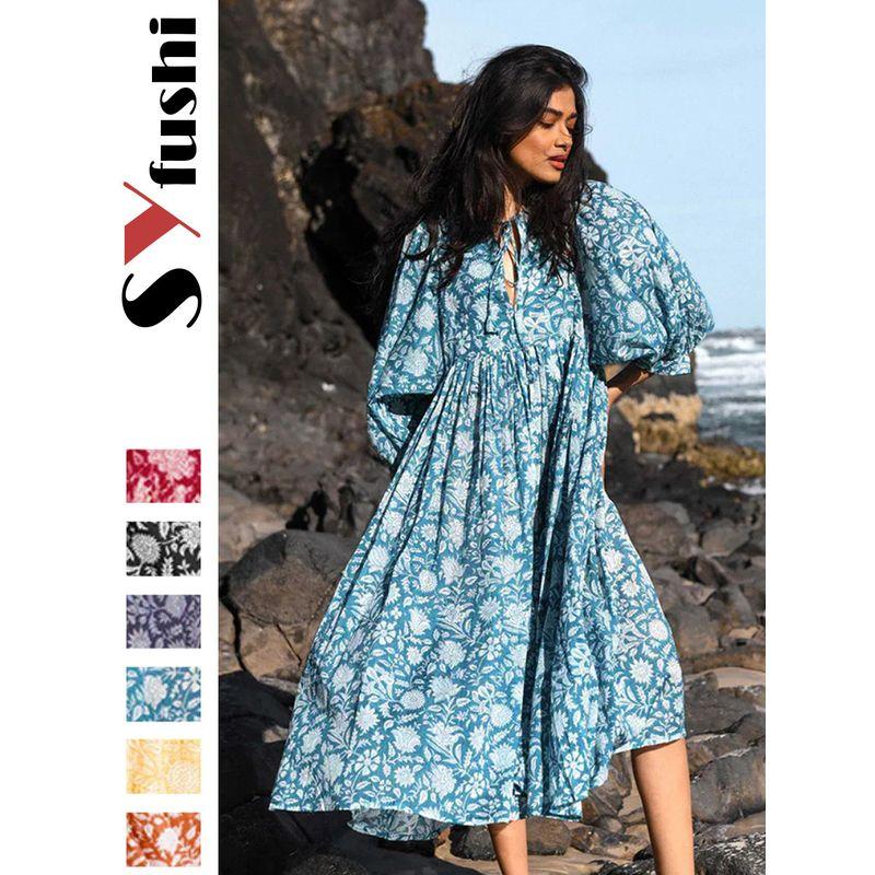 Floral Fashion Printed Dress for Women Floral Fashion Print Dress Women