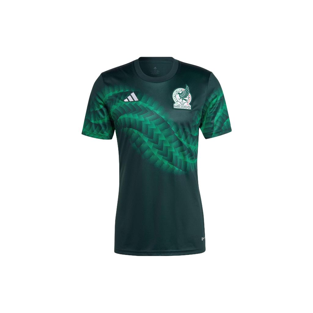 Adidas Logo Print Round Neck Short Sleeve Soccer Jersey Men Tops Green HF1370