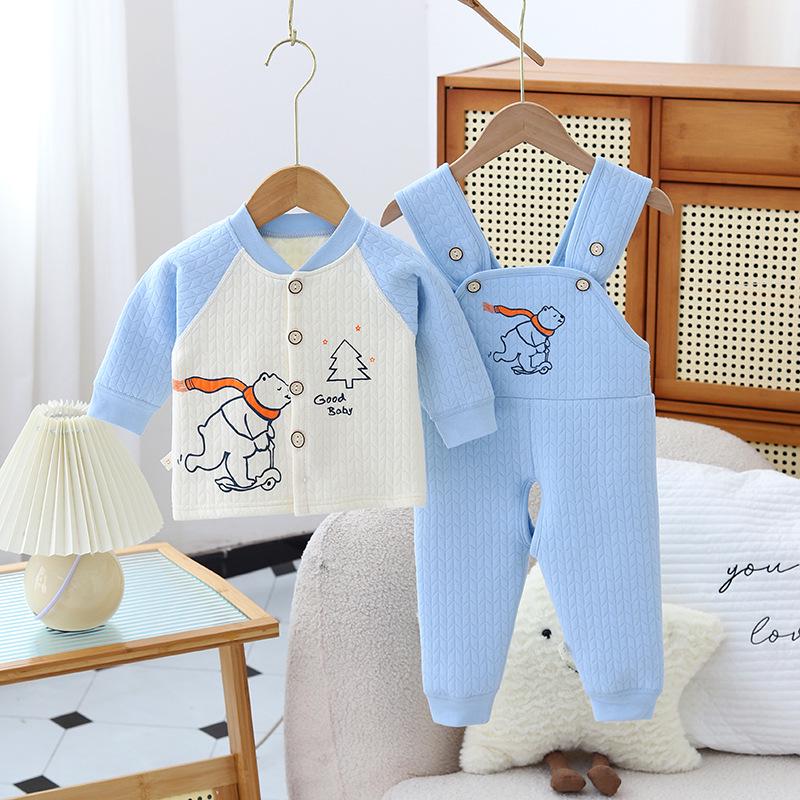 

Детский теплый комплект из двух предметов из чистого хлопка - Идеально для весны, осени и зимы 100 for 26-31 lbs