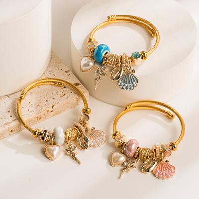 Adjustable Simulation Pearl Shell Bracelet Women Jewelry Accessory