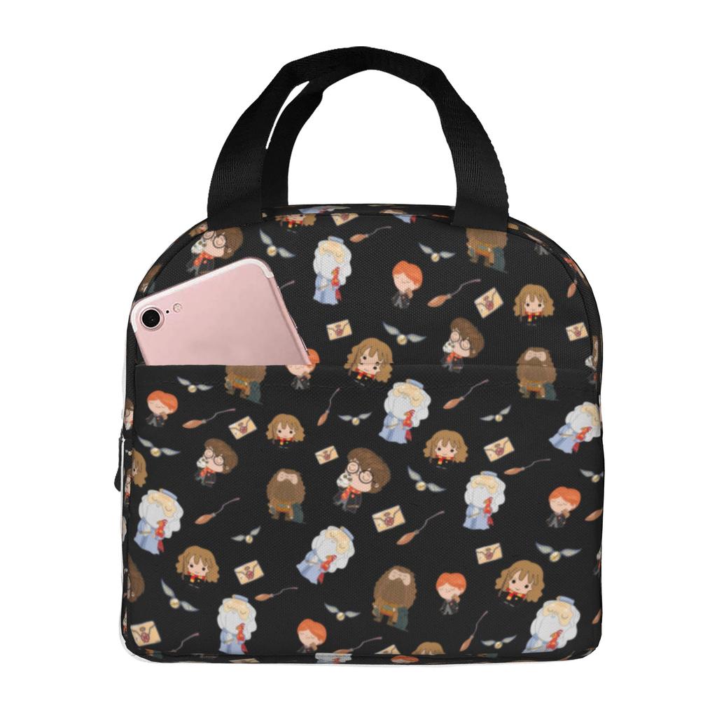 Custom H-Harryes Thermal Insulated Lunch Bag Women Men Witchcraft Portable Lunch Container for School Storage Food Box