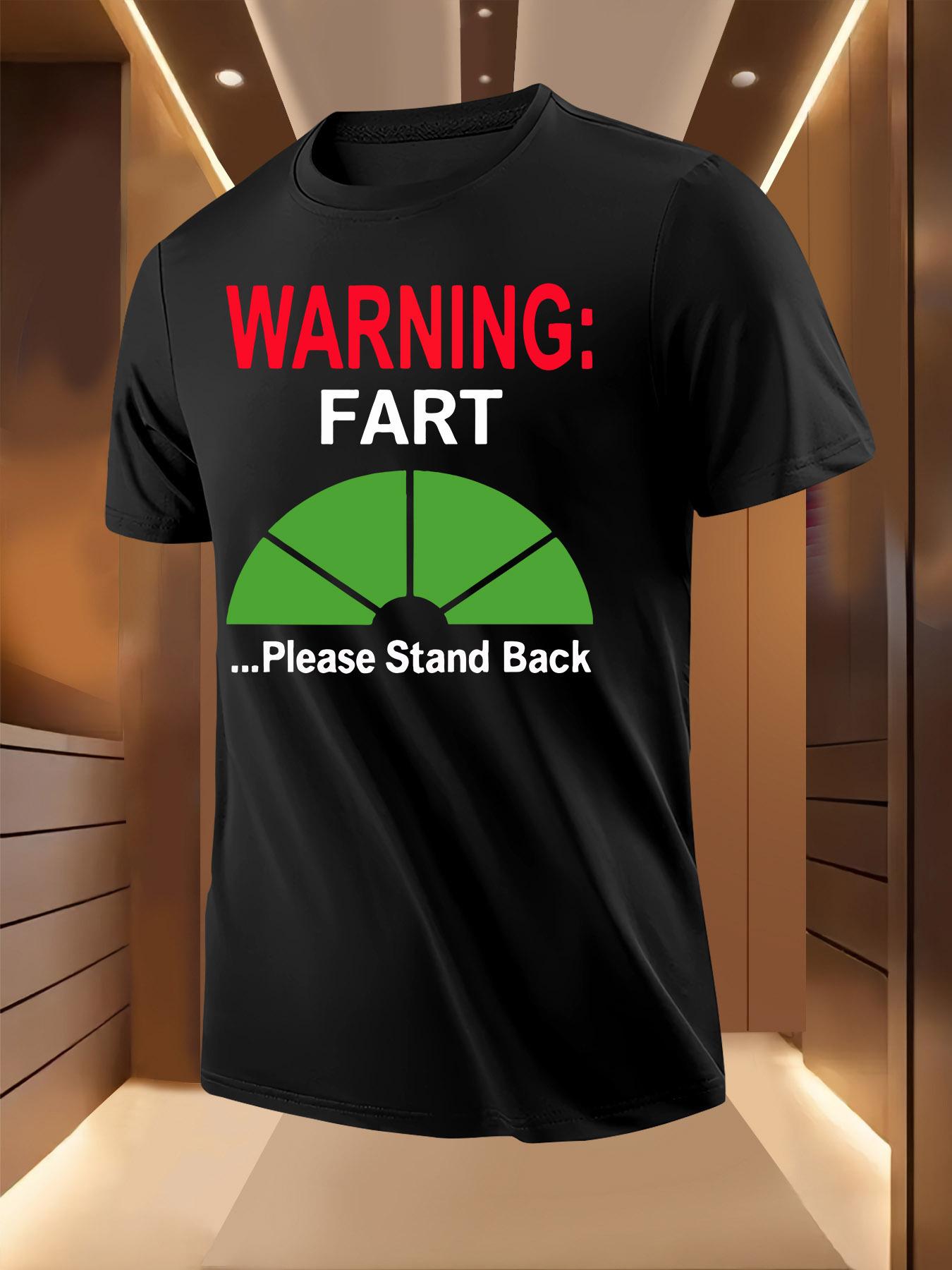 Warning: Fart Graphic Tshirt Graphic Tshirt - Black Casua... L