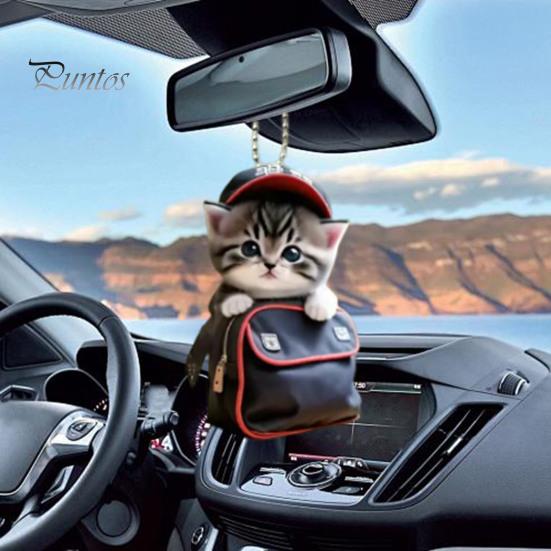 Cat Shaped Pendant Car Hanging Decoration Realistic Looking Easy To Hang Auto Rearview Mirror Ornament Acrylic Christmas Decor