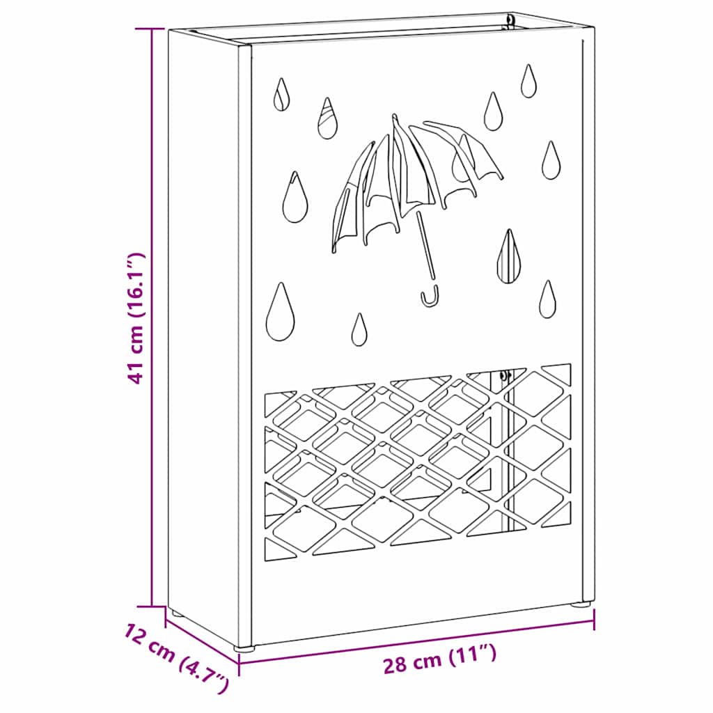 Umbrella Stand Pink 28 x 12 x 41 cm Steel