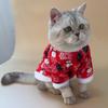 New autumn and winter Christmas pet clothes, comfortable and warm cartoon printed pet cat and dog clothes