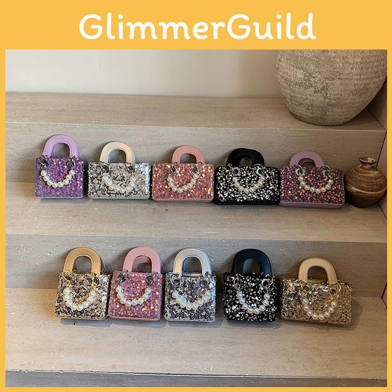 Korean Style Fashion Glitter Girls Shoulder  Sweet Pearl Crossbody  Mini