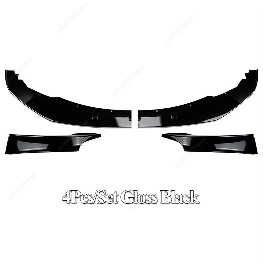4PCS/Set Car Front Bumper Splitter Lip Diffuser Spoiler For BMW 1 Series F20 F21 120d 120i M135i Pre LCI M-Sport 2012-2015 Black