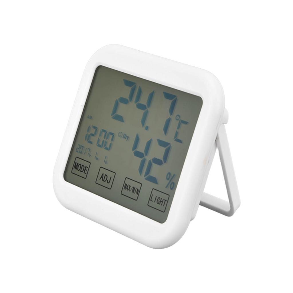 Digitales Thermometer Smart Touch Einstellungen Weckerfunktion Temperatur-Feuchtigkeits-Rekorder mit leuchtendem LCD-Bildschirm