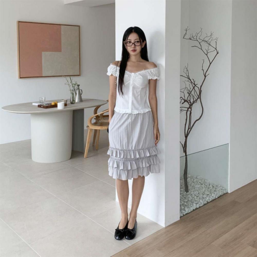 New Arrivals Open Run Women Nylon Tiered Frill Skirt