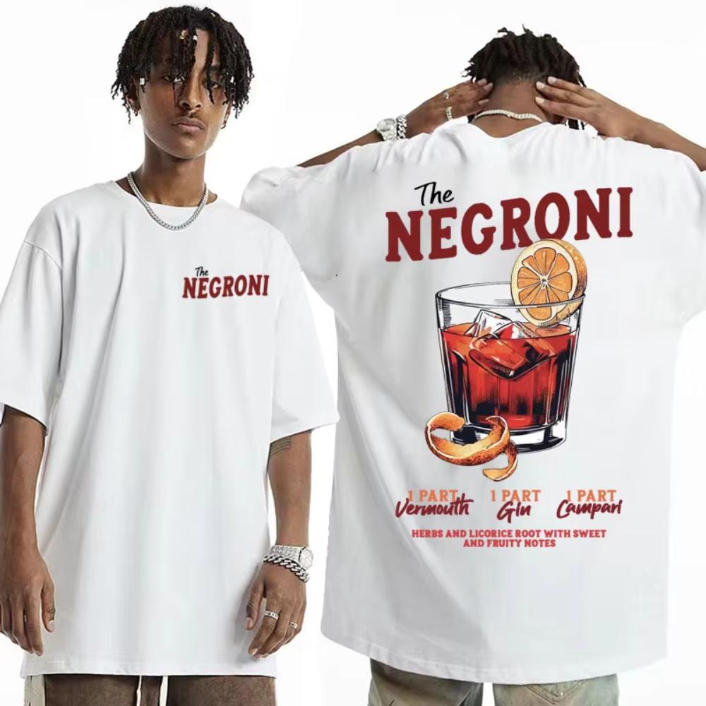 

THE NEGRONI Unisex T Shirt Funny Cocktail Themed Gift Meme T-shirt Men Summer Pop Art Vintage Fashion Short Sleeves T-shirt Tops S разноцветный