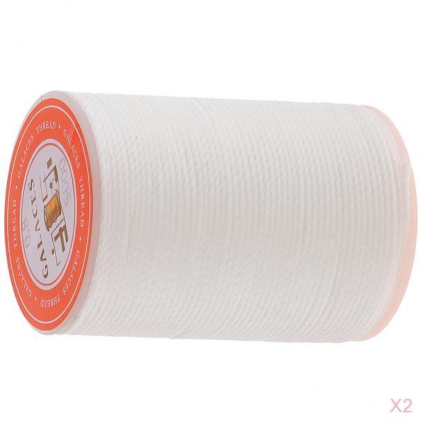 2 Pieces 0.8 Waxed Polyester Braided Thread for DIY Leather Goods, 55 Meters