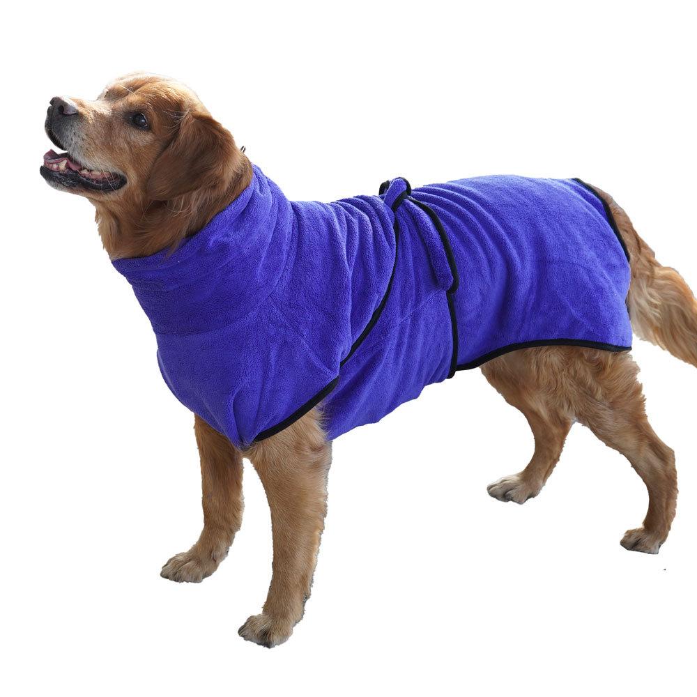 Pet Absorbent Bathrobe Quick-Drying Microfiber Large Dog Clothing Dog Clothing Coral Fleece Golden Retriever
